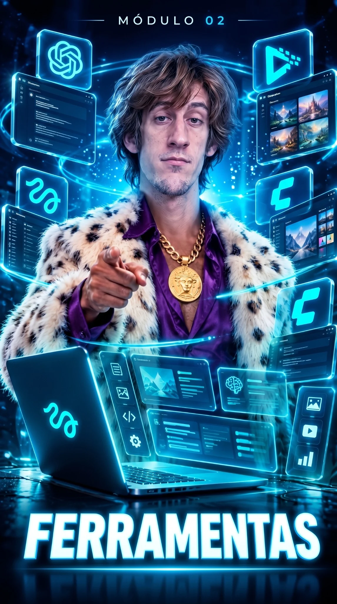 Capa Ferramentas com personagem mostrando recursos digitais